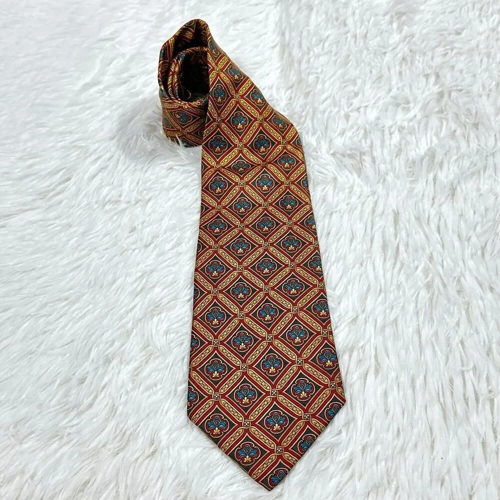 Christian Dior Cravate Mens Neck Tie All Silk Multicolor Vintage